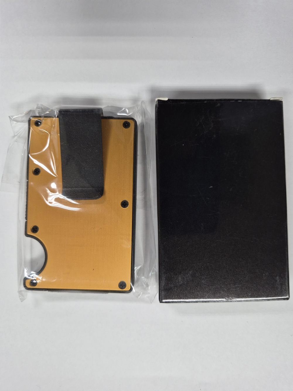 Slim Metal RFID Wallet with Money Clip And Card Holder Gold And Black